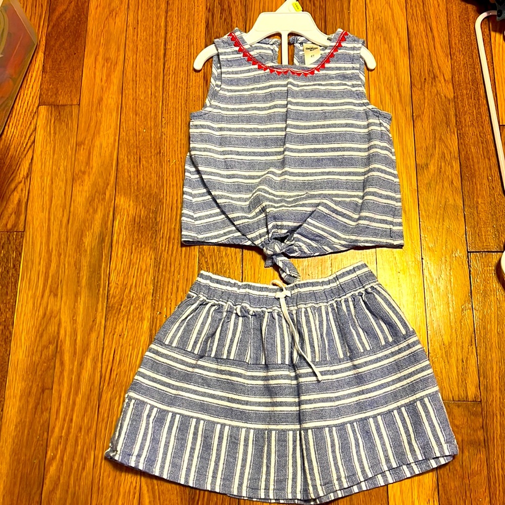 Carters outfit girls 4T skirt and tank denim